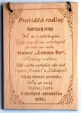 Gravírovaná tabuľka "Pravidlá rodiny"