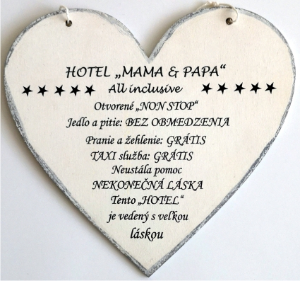 Vintage tabuľka "Hotel Mama&Papa"